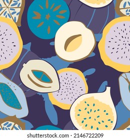 Tropical fruit seamless vector pattern