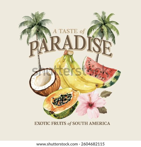 Tropical Fruit Taste of Paradise Vector Graphic