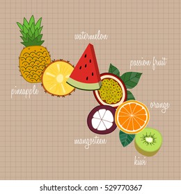 tropical fruit vector