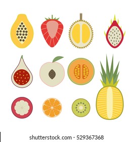 Tropical fruit vector illustration flat design
