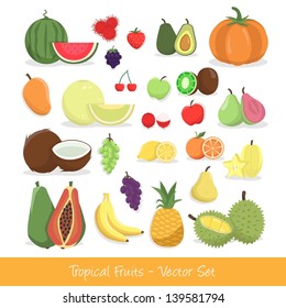 Tropical Fruit Vector Set