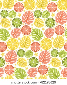 tropical fruits colorful pattern