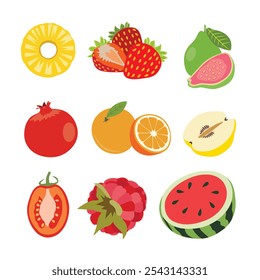 Tropical Fruits Extravaganza. Vector Illustration