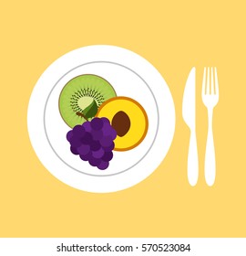 tropical fruits fresh menu vector illustration design