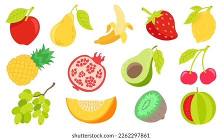 Tropical fruits. Juicy colors. Vector illustration.