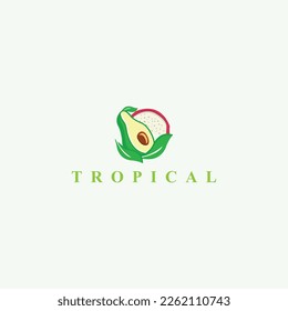 Tropical Fruits Logo Design, Summer, Mango, fresh