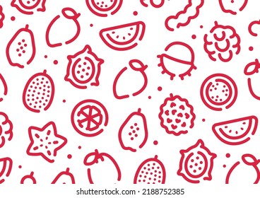 Tropical fruits pattern background for graphic design.A-size horizontal.