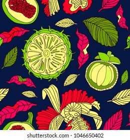Tropical fruits pattern design.