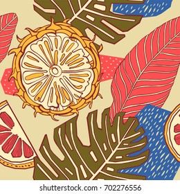 Tropical fruits, pattern design