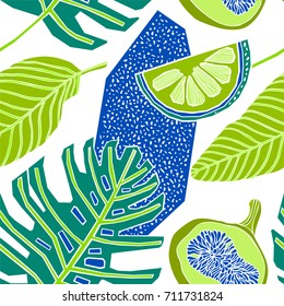 tropical fruits pattern design