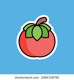 Tropical Fruits Sticker Vector Illustration