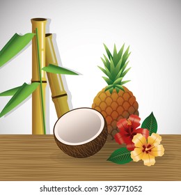 Tropical fruits, vector illustration
