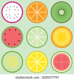 Tropical Fruity  Illustration. Illustration for childern book or sticker. A simple flat vector