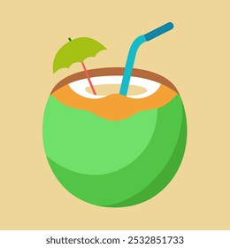 Tropical Garden with Orange and Coconut Vector Image