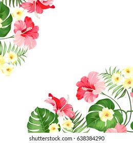 Tropical garland isolated over white background. Vector illustration.