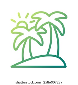 Tropical Getaway with Gradient Palm Trees