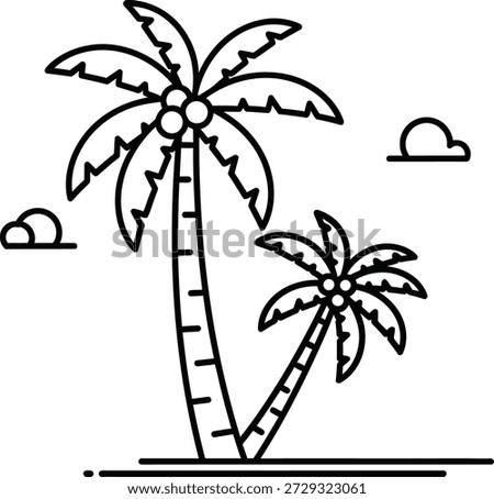 Tropical getaway palm trees on a sunny beach destination for travelers