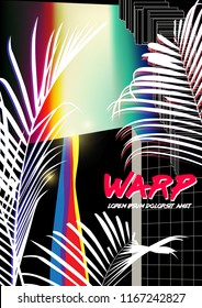 tropical glitch poster design
