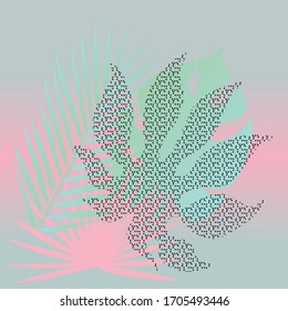 tropical gradient blue pink background