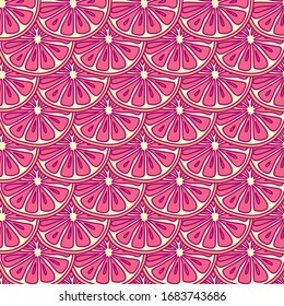 Alimentos tropicales de pomelo sin fisuras.  Vector de imágenes prediseñadas
