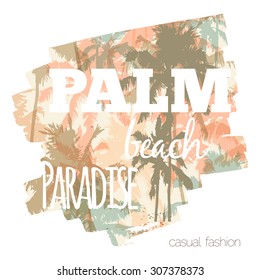 Tropical graphic with slogan in vector
