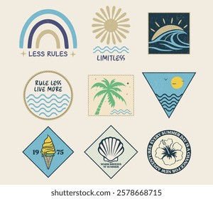 tropical graphics label and holiday materials