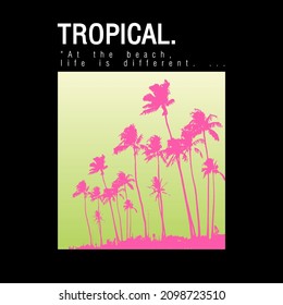 Tropical Graphics Palm tree  gradient typographic Poster vector illustration graphic design for t shirt print vector design