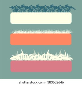 Tropical grass vector background banner set
