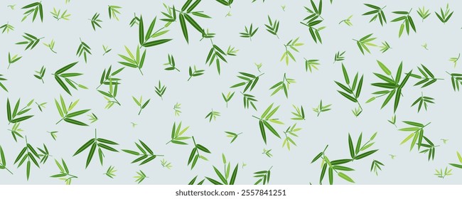 Tropical green bamboo leaf seamless pattern modern. Leaves textile background vintage