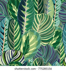 Tropical Green Jungle VectorSeamless Background