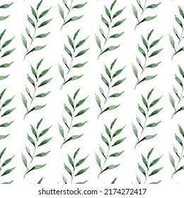 Tropical green leaf pattern on white background