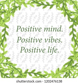 Tropical Green Leaf Quotes Background