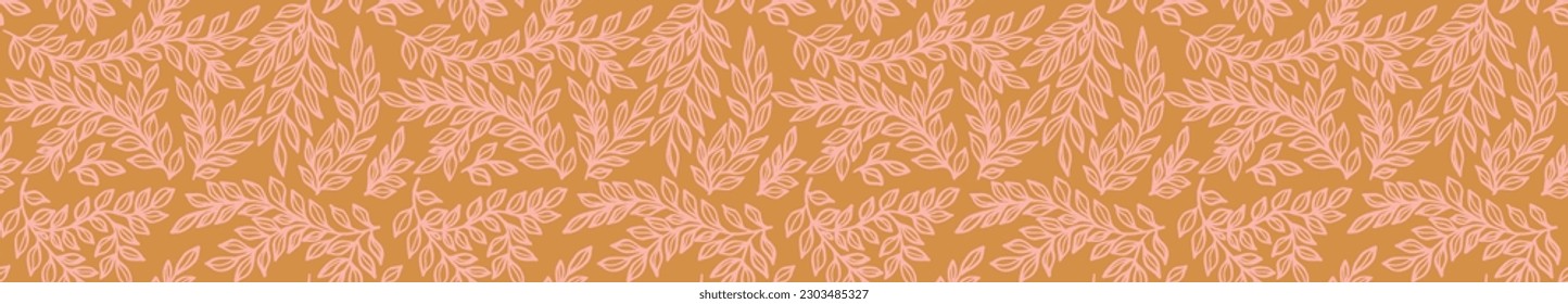 Tropical green leaf wallpaper, luxurious nature leaves, golden banana leaf line design, hand-drawn outline design for fabric, print, cover, banner and invitation, vector illustration