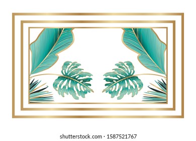 Tropical green leaves design, Nature summer plant botany tree and decoration theme Vector illustration