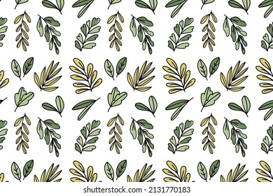 Tropical green leaves pattern. Eps10 vector
