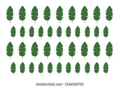 Tropical green leaves pattern. Trendy print for summer. Usable for wallpaper, banner, poster, postcard. 