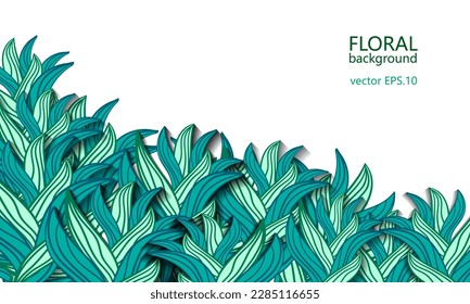 tropical green leaves vector background