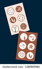 Tropical greetings sticker label vector collection