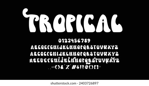 Tropical groovy display font Best Alphabet Alphabet Brush Script Logotype Font lettering handwritten