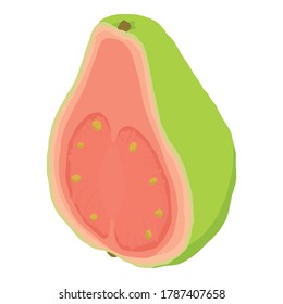 Icono de guayaba tropical. Isométrico del icono del vector de guayaba tropical para el diseño web aislado en fondo blanco
