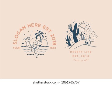 Tropical hand drawn logos