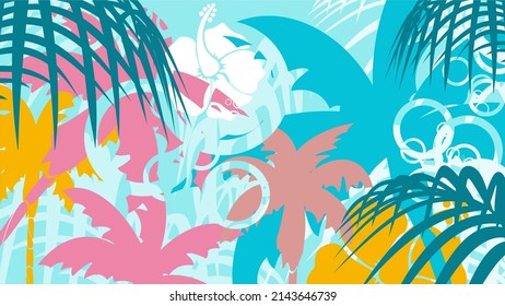 tropical hawaiian background illustration in vector format