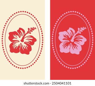 Tropical Hawaiian hibiscus background. Phone wallpaper. Hibiscus set. Exotic jungle wallpaper.