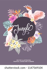Tropical Hawaiian poster. Vector illustration.