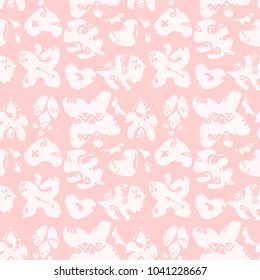 Tropical Hawaiian Seamless pattern with hand drawn organic shapes and textures, ink brush decorative elements. Summer vector backdrop for textile, wallpaper, wrapping