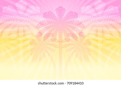 Tropical hazy background with palm trees and sun rays