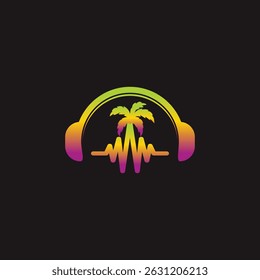 Tropical headphones broadcasting island vibes