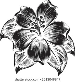 tropical hibiscus flower silhouette illustrations