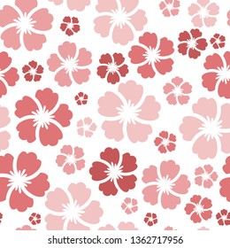 Tropical hibiscus plumeria floral plant exotic vector beach wallpaper seamless pattern textile print .Colorful botanical illustration in hawaiian style. Jungle foliage