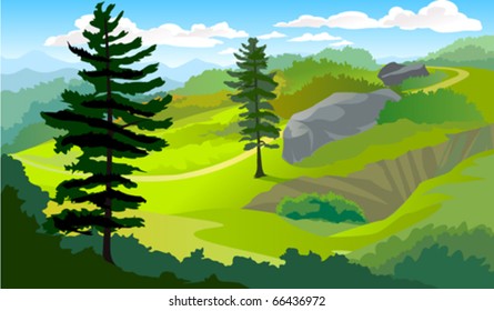 Tropical hillside landscape